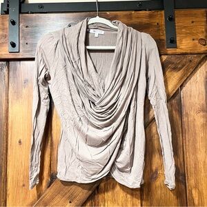 Jennifer Lopez wrap scoop neck lightweight sweater top